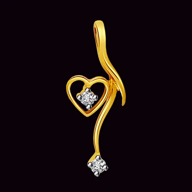 Embracing Heart - Real Diamond Pendant (P193)