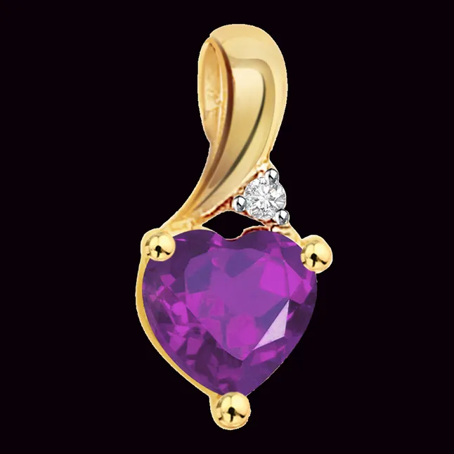 Wildberry - Real Diamond & Amethyst Pendant (P197)