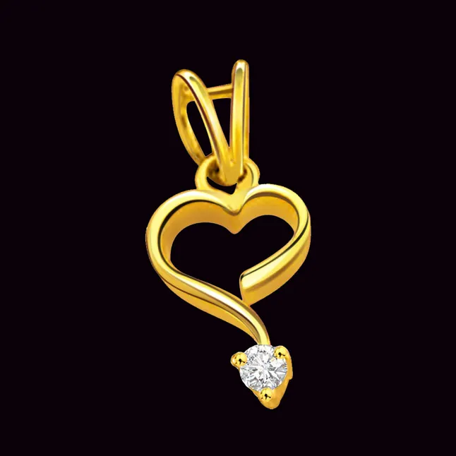 Heart's Desire - Real Diamond Solitaire Pendant (P200)