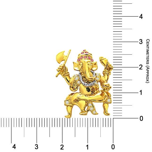 Ganesh Deva - Real Diamond Religious Pendant (P204)