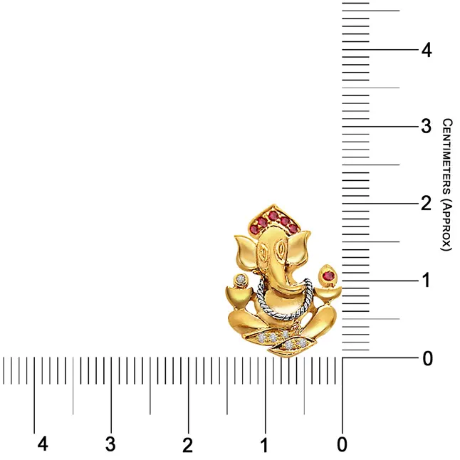 Graceful Ganesha - Real Diamond Religious Pendant (P206)