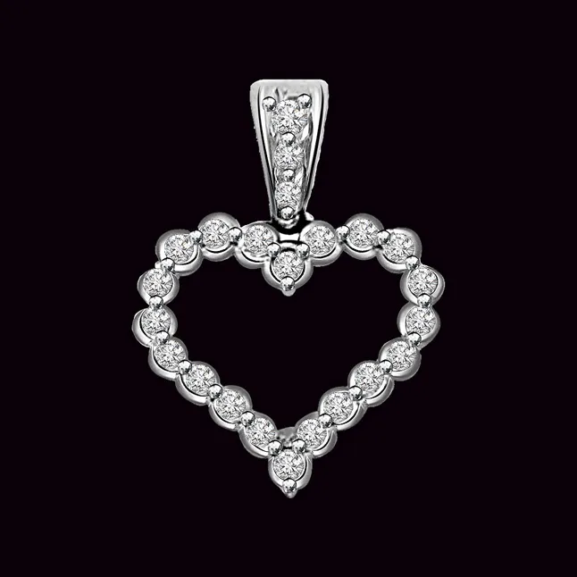 Fancy Heart - Real Diamond Pendant (P214)