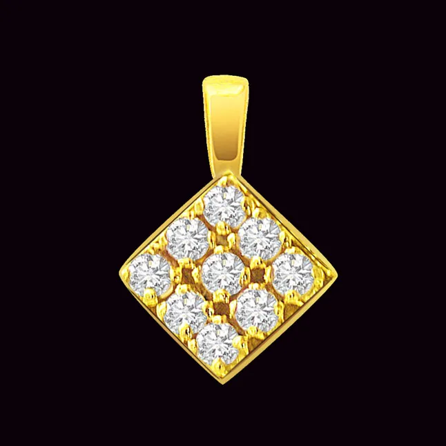 Style Square - Real Diamond Pendant (P222)