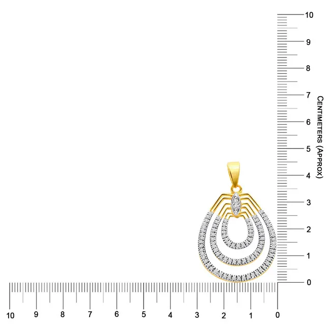 Twisty Curve 1.28cts Real Two Tone Diamond Pendant (P234)