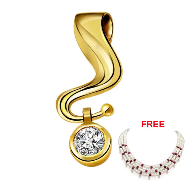 Dazzling Swing Pure Classic Diamond Pendants + FREE Pearl & Ruby Necklace -Special Deals