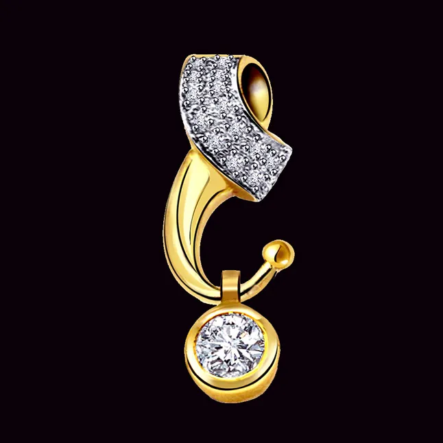 Style Of Real Solitaire Diamond Pendant (P255)