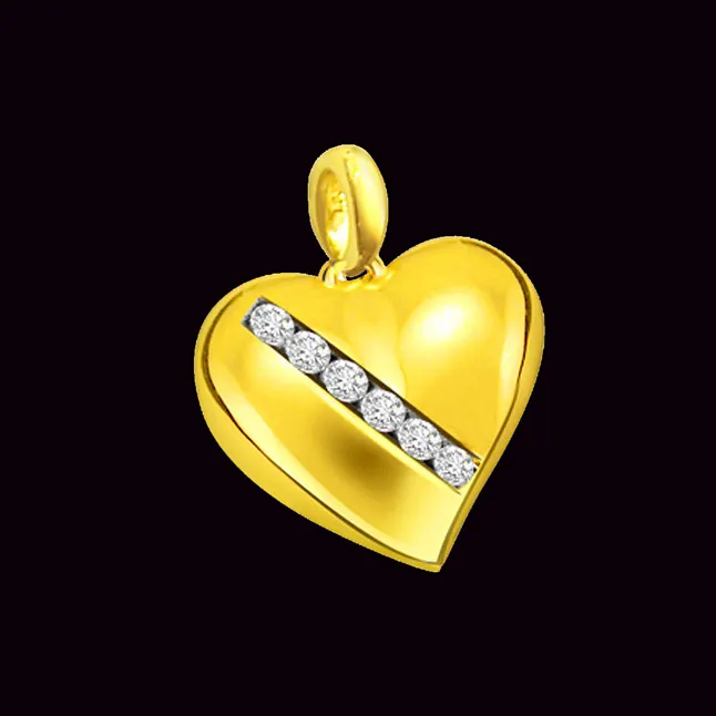 Fun Of Life Real Diamond Heart Pendant (P267)