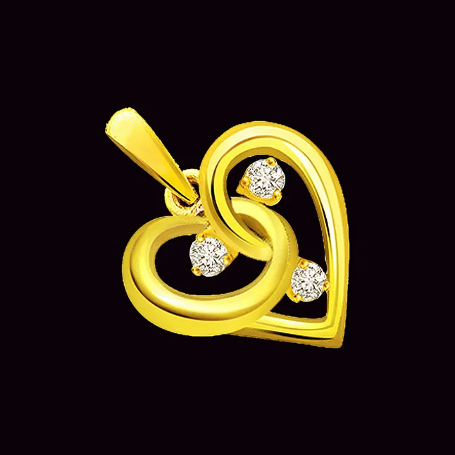 Perfect Style Real Diamond Heart Shaped Pendant (P270)