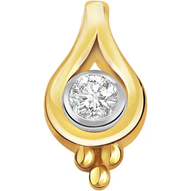 Dropping Stars Real Diamond Solitaire Pendants P277 -Solitaire