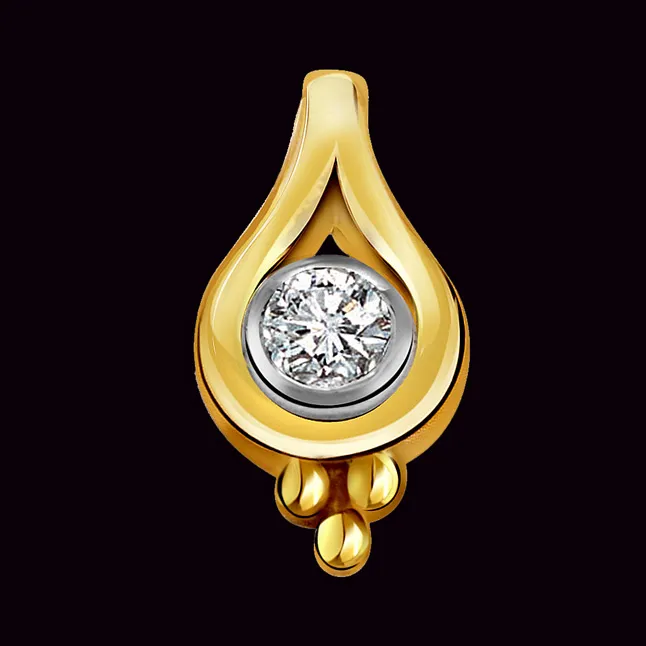 Dropping Stars Real Diamond Solitaire Pendant (P277)
