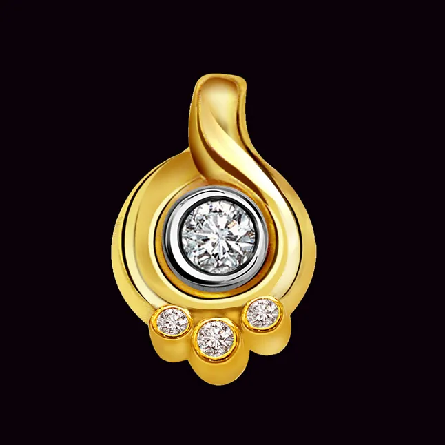 Dancing Twist Classic Real Diamond Solitaire Pendant (P278)