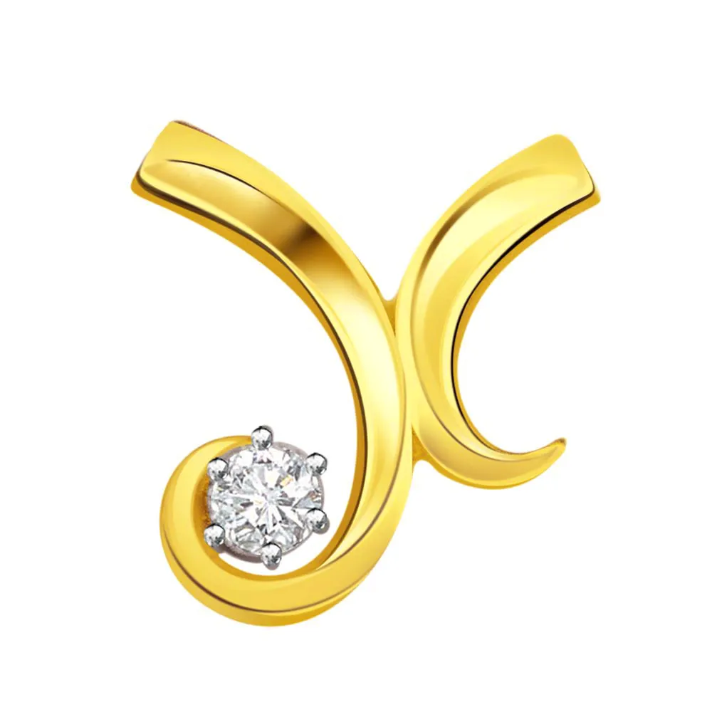 Swing Moon Sun Classic 0.07ct Diamond Solitaire Pendants -Solitaire