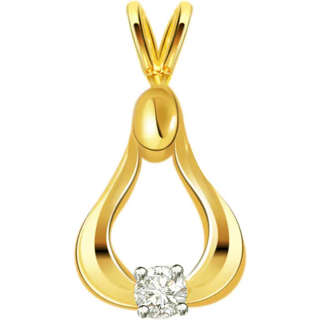Fine Stylish Diamond Solitaire Pendants -Solitaire