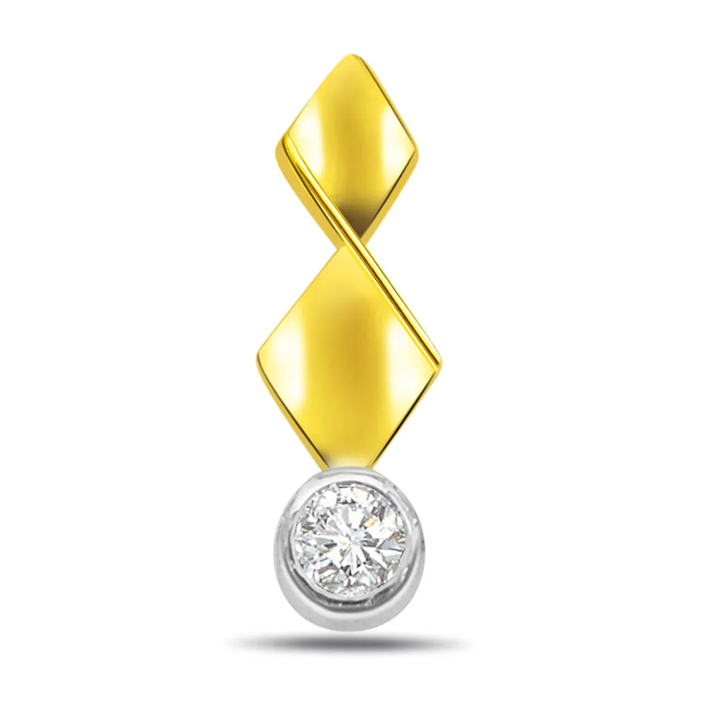A Tryst with Springs Diamond Solitaire Pendants -Solitaire