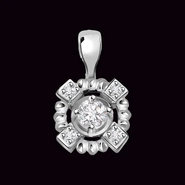 Whiteberry Civilization 0.15cts Real Diamond White Gold Pendant (P318)