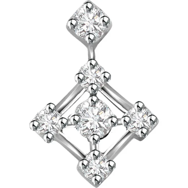 Sparkling Circle 0.18 ct Diamond White Gold Pendants
