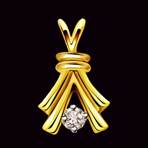 Celestial Whisper: Elegant Angel Diamond Solitaire Pendant (P1389)