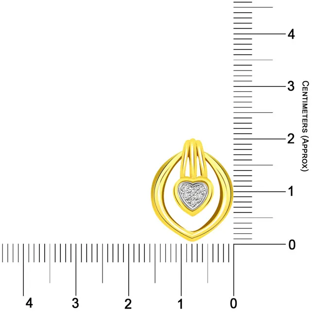 Glazing Flame 0.04cts Real Diamond Heart Designer Pendant (P358)