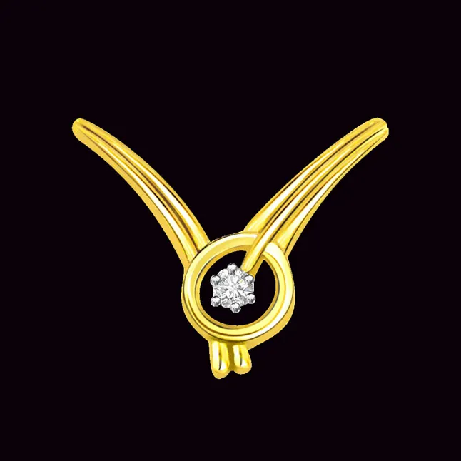 Golden Angel Real Diamond Solitaire Pendant (P361)