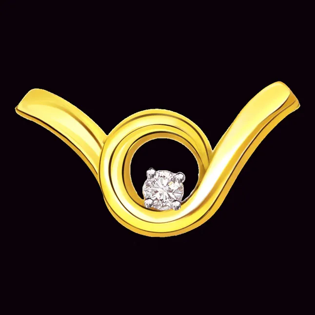 Dazzling Twist Diamond Solitaire Pendants P362 -Solitaire