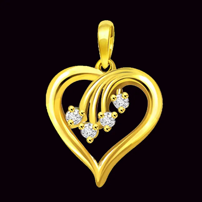 Sparkle of Joy - Real Diamond Heart Shaped Pendant (P368)