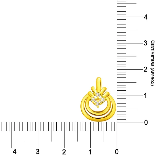 Circle of Trinity 0.10cts Real Diamond & Gold Pendant (P377)