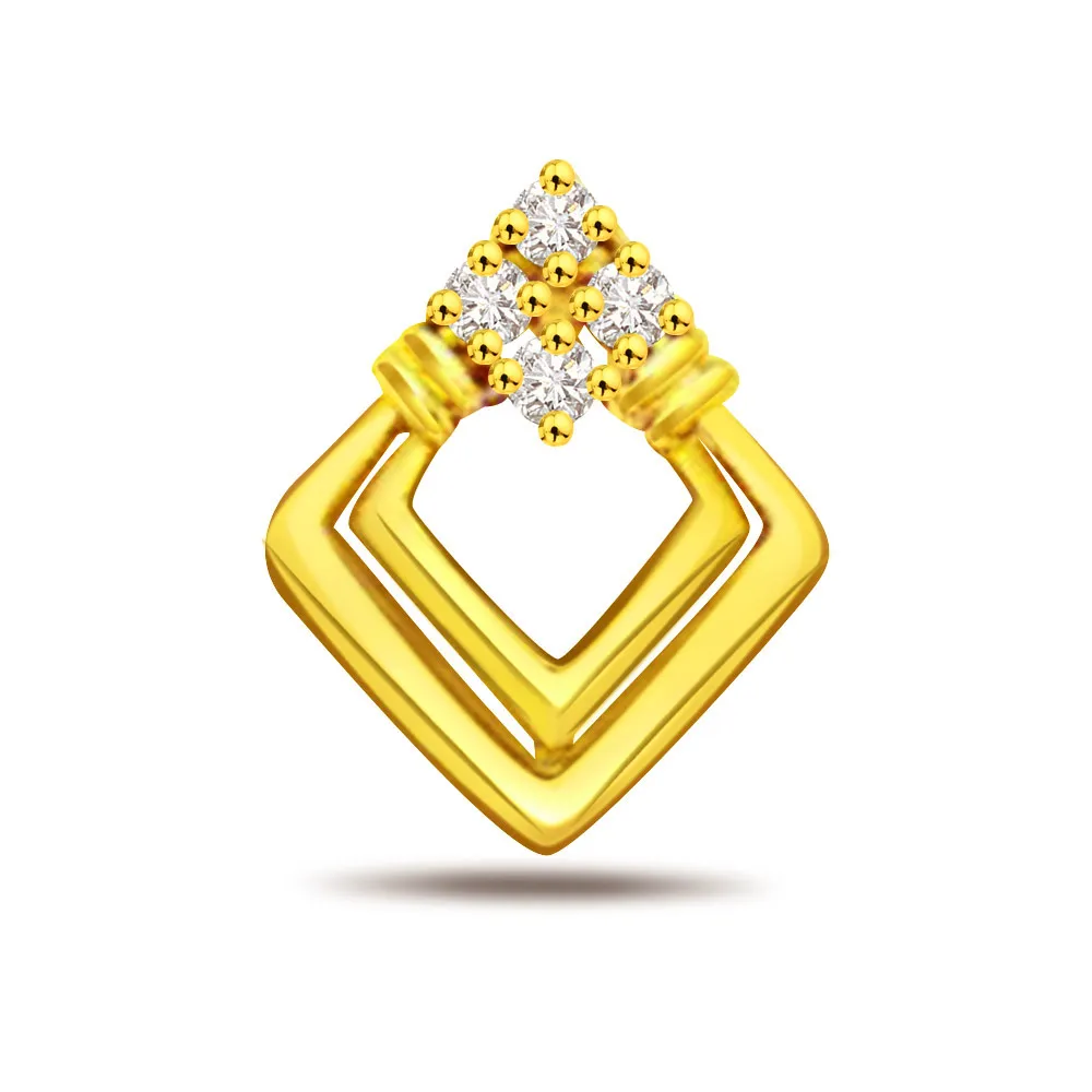 Golden Style 0.10 ct Diamond Pendants -Designer Pendants