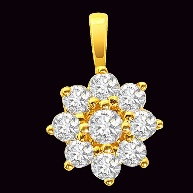 Radiance in Every Detail: The Cutest Thing Real Diamond Flower Shaped Pendant