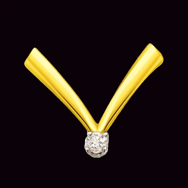 Sparkling Fingers - Real Diamond Solitaire Pendant (P399)