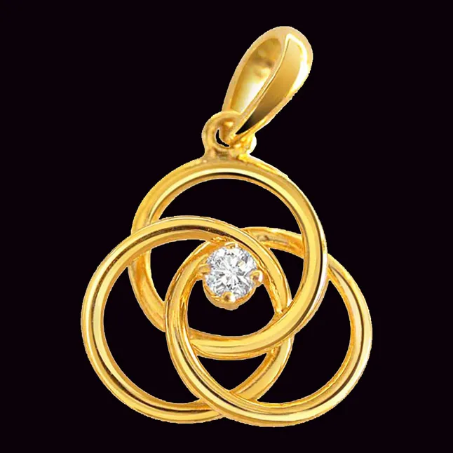 Spiral Shaped Real Diamond Solitaire Pendant (P409)