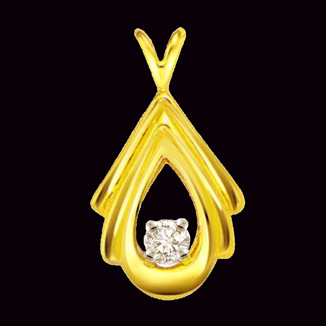 Pear Goddess 0.10cts Real Diamond Solitaire Pendant (P427)