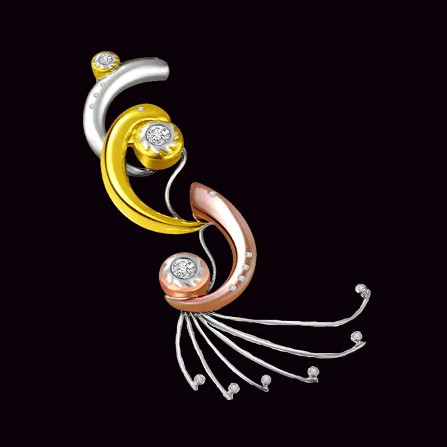 Charming Curve 0.21ct Diamond Pendants P428 -Designer Pendants