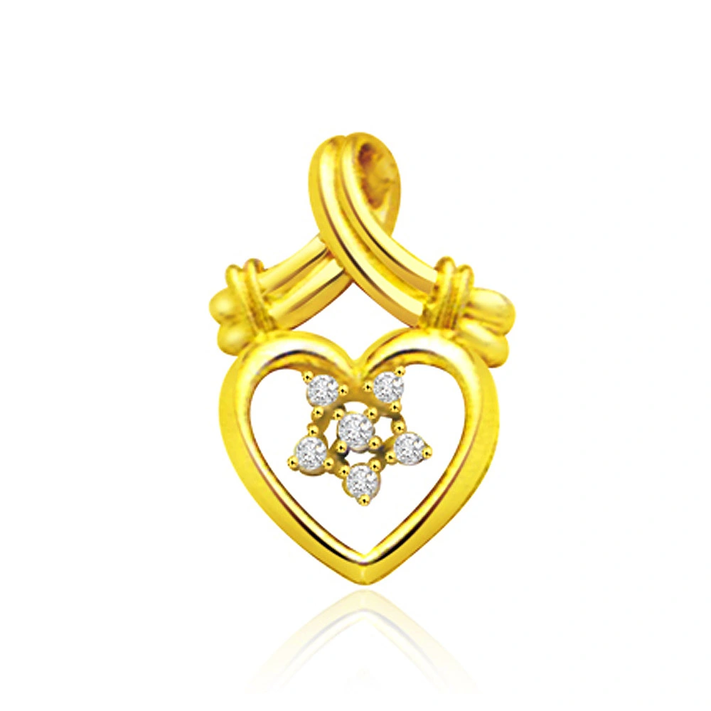 Classy Heart -throbe 0.12ct Diamond Pendants
