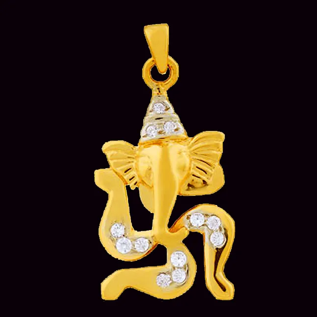 0.12ct Trendy Diamond Ganesh Pendant - Religious