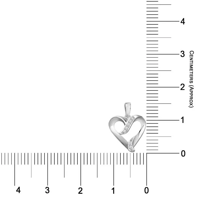 Heartbeat 0.07cts Real Diamond White Gold Pendant (P467)