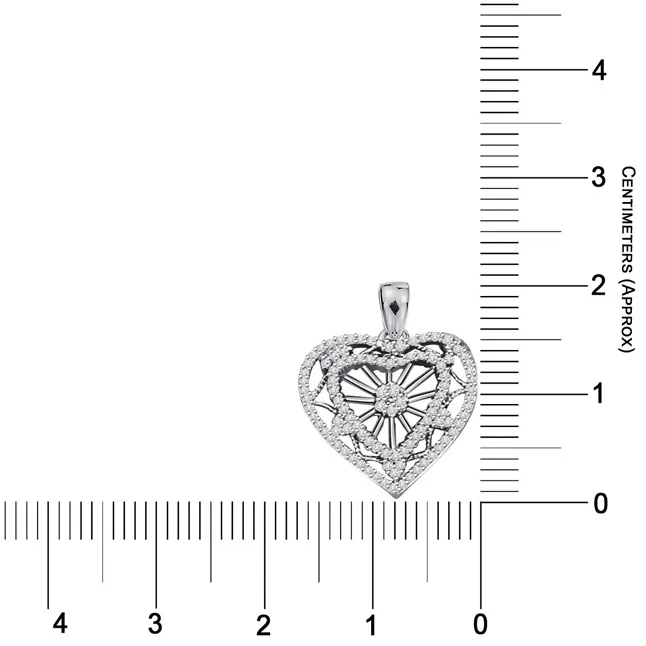 A Queen's Heart 1.00cts Real Diamond White Gold Heart Pendant (P469)