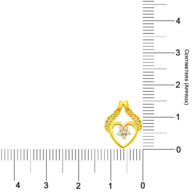 A Heart to Flatter 0.06cts Real Diamond Yellow Gold Pendant (P470)