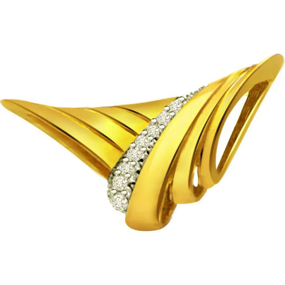 Eye Catchy 0.08ct Diamond Gold Pendants -Designer Pendants