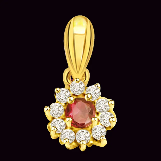 Her Highness - Real Diamond & Ruby Pendant (P484)