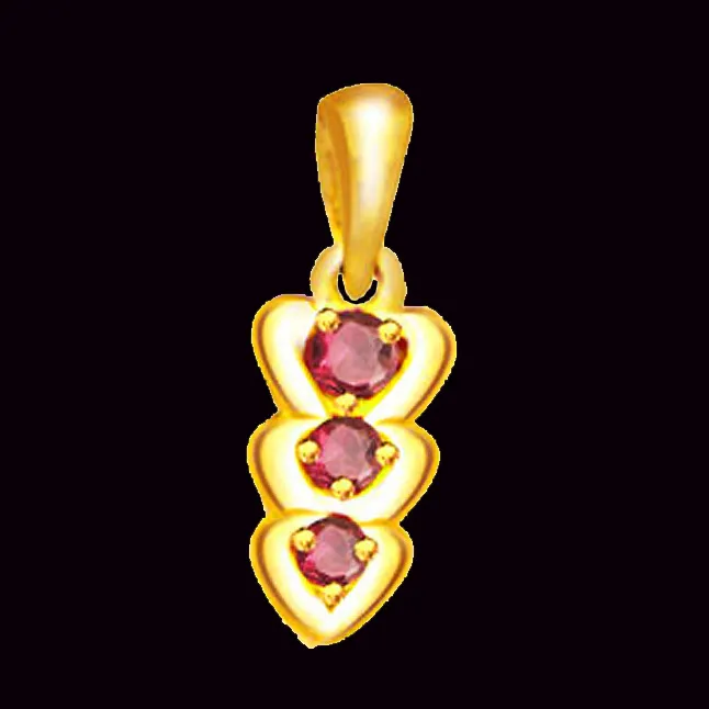 Bride's Ruby Blush - 0.09cts Real Ruby Heart Pendant (P504)