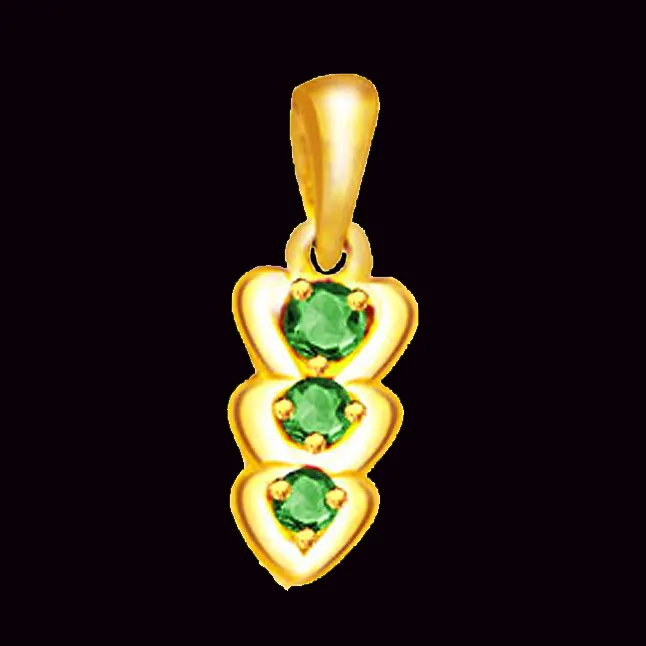 0.09ct Fine Emerald Heart Pendants