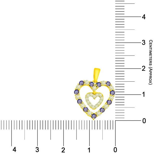 0.48ct Diamond Blue Sapphire Heart Pendants
