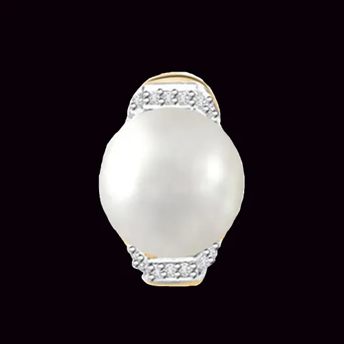 0.10cts Real Diamond & Real Pearl Pendant (P536)