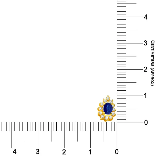 Blue Ocean - 0.10cts Real Diamond & Sapphire 18kt Yellow Gold Pendant (P544)