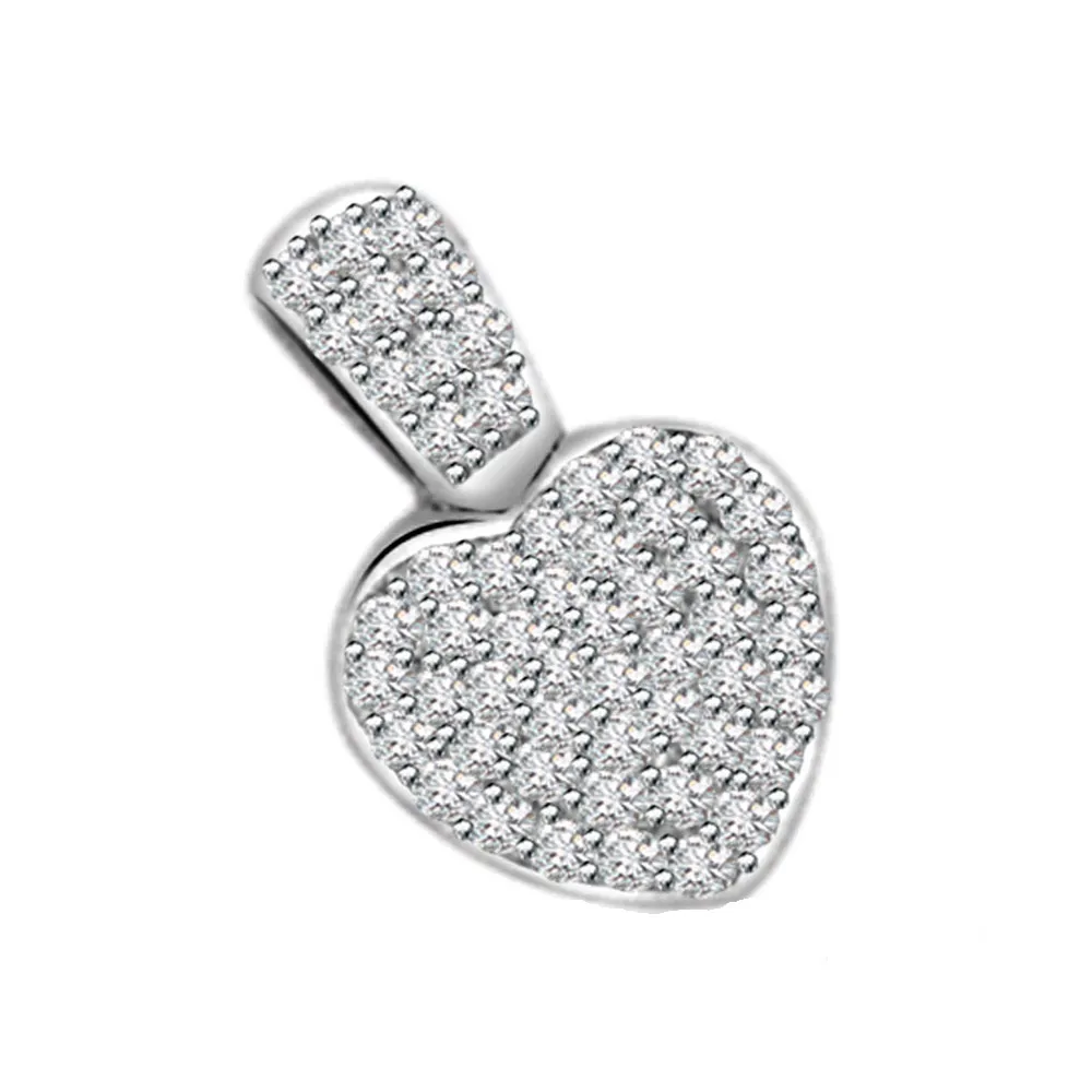 Heart Glitter -0.50ct Diamond Heart Shape 14kt Gold Pendants