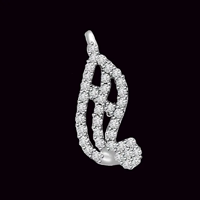 0.70cts Trendy Real Diamond 14kt White Gold Pendant (P561)