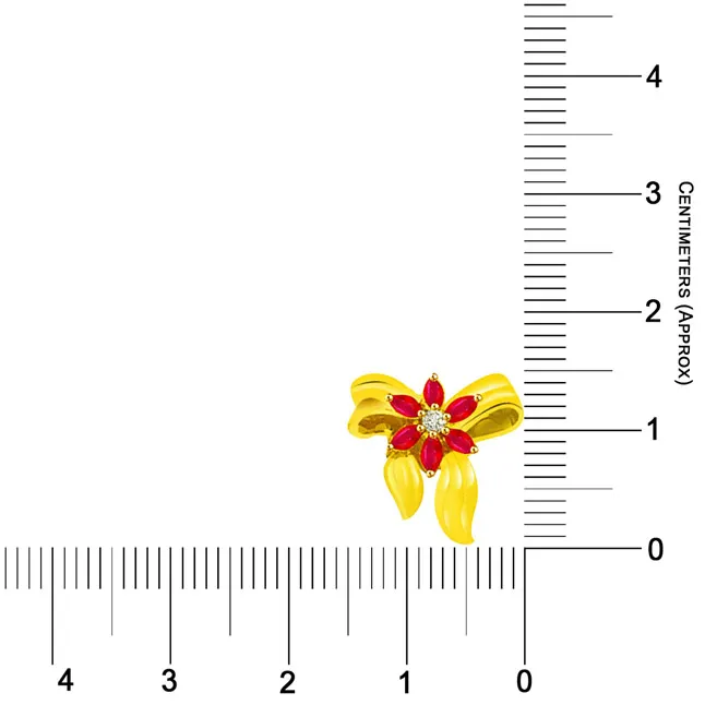 0.05cts Real Diamond & Ruby Pendant (P577)