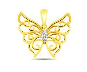 Butterly of Love -0.05 cts Diamond Butterfly Pendants -Designer Pendants