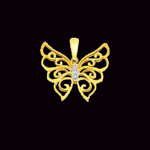 Butterfly of Love - 0.05cts Real Diamond Butterfly Pendant (P580)
