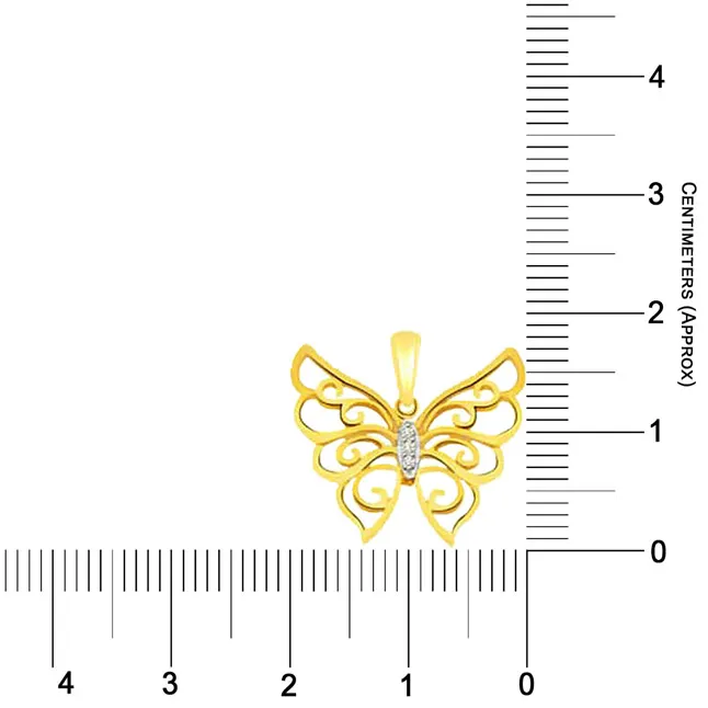 Butterfly of Love - 0.05cts Real Diamond Butterfly Pendant (P580)